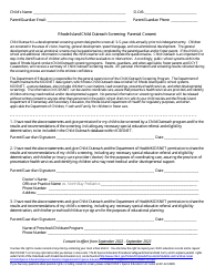 Document preview: Child Outreach Screening - Parental Consent - Rhode Island, 2023