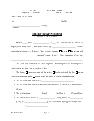 Document preview: Order for Expungement - Kansas