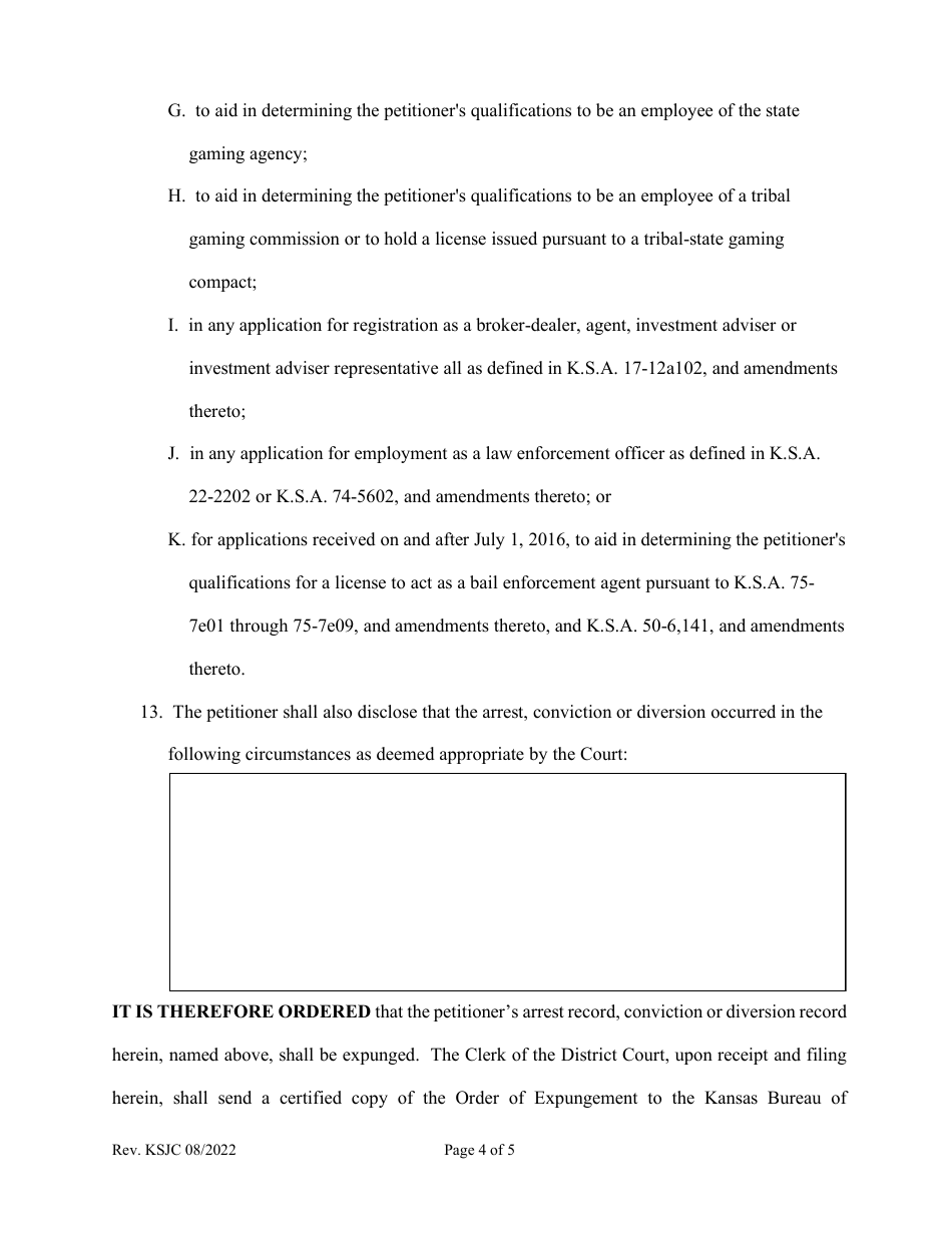 Order for Expungement - Kansas, Page 4