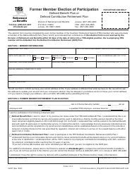 Form TRS037 Former Member Election of Participation - Defined Benefit Plan or Defined Contribution Retirement Plan - Alaska