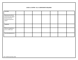 Form OCC1218 Weekly Menu Planner - Children Aged 1 to 12 - Maryland, Page 2