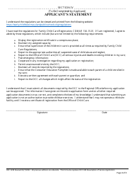 Form OCC1230 Application for Family Child Care Registration - Maryland, Page 4