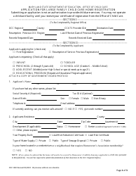 Document preview: Form OCC1240 Application for Large Family Child Care Home Registration - Maryland
