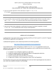Form OCC1275 Additional Adult Application for Approval of Three or Four Infants/Toddlers - Maryland, Page 2