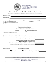 Authentication Request for Apostille or Certificate of Appointment - New Mexico, Page 2