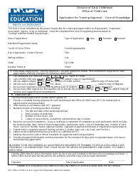 Document preview: Application for Training Approval - Core of Knowledge - Maryland