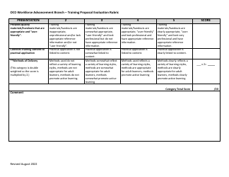 Training Proposal Evaluation Rubric - Occ-Workforce Advancement Branch - Maryland, Page 3