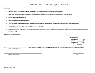 Training Proposal Evaluation Rubric - Occ-Workforce Advancement Branch - Maryland, Page 4