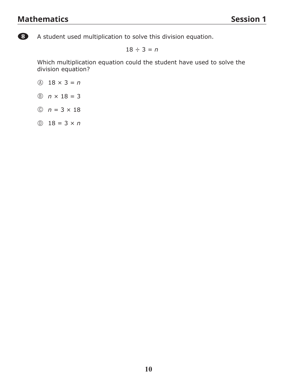 Release of Spring Ricas Test Items From the Grade 3 Mathematics Paper-Based Test - Rhode Island, Page 12