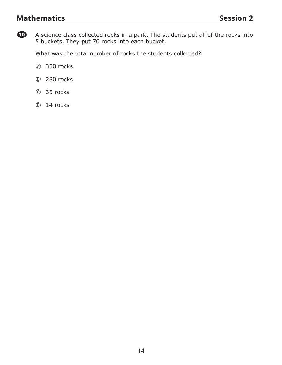 Release of Spring Ricas Test Items From the Grade 3 Mathematics Paper-Based Test - Rhode Island, Page 16