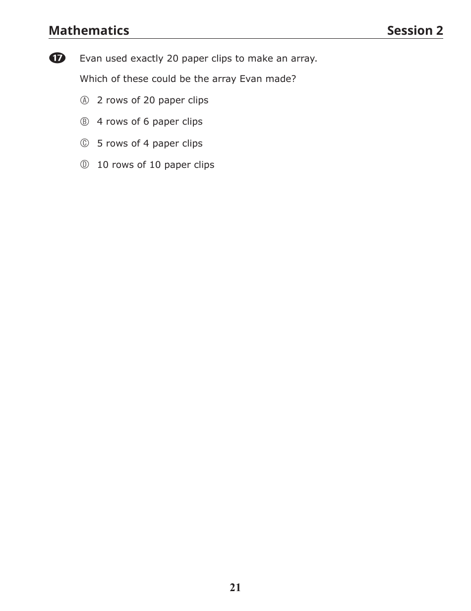Release of Spring Ricas Test Items From the Grade 3 Mathematics Paper-Based Test - Rhode Island, Page 23