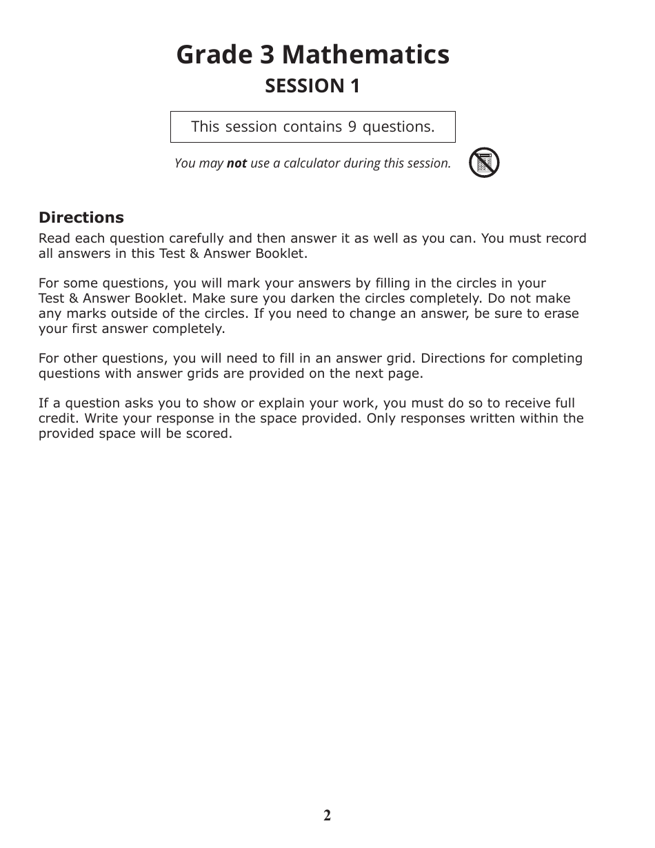 Release of Spring Ricas Test Items From the Grade 3 Mathematics Paper-Based Test - Rhode Island, Page 4