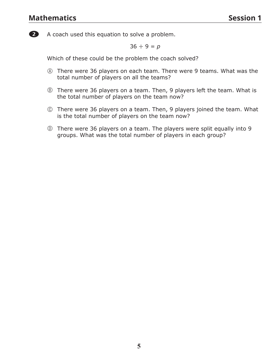 Release of Spring Ricas Test Items From the Grade 3 Mathematics Paper-Based Test - Rhode Island, Page 7