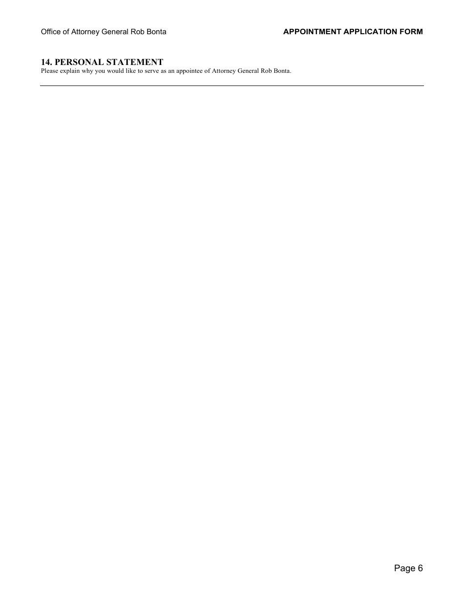 Appointment Application Form - California, Page 6