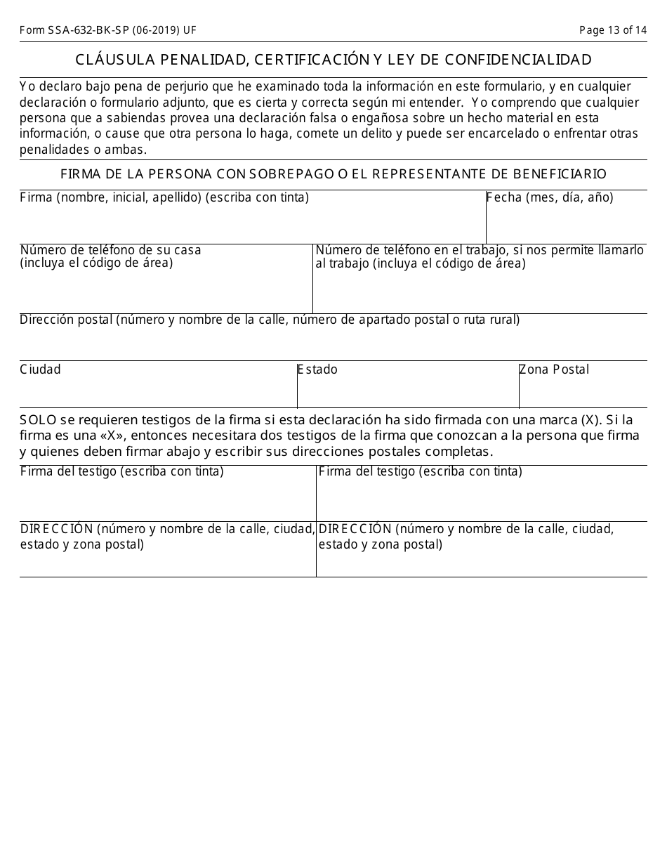 Formulario Ssa 632 Bk Sp Fill Out Sign Online And Download Printable Pdf Spanish 3735