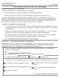 Formulario SSA-632-BK-SP Solicitud De Exoneracion De Sobrepago (Spanish)