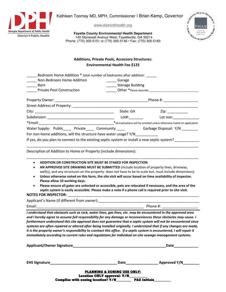 Approval for Construction Application - Fayette County, Georgia (United States), Page 1