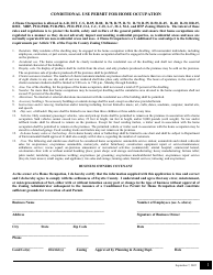 Document preview: Conditional Use Permit for Home Occupation - Fayette County, Georgia (United States)