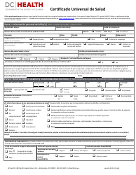 Document preview: Certificado Universal De Salud - Washington, D.C. (Spanish)