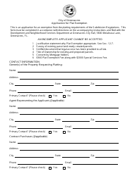 Document preview: Application for Plat Exemption - City of Greenacres, Florida