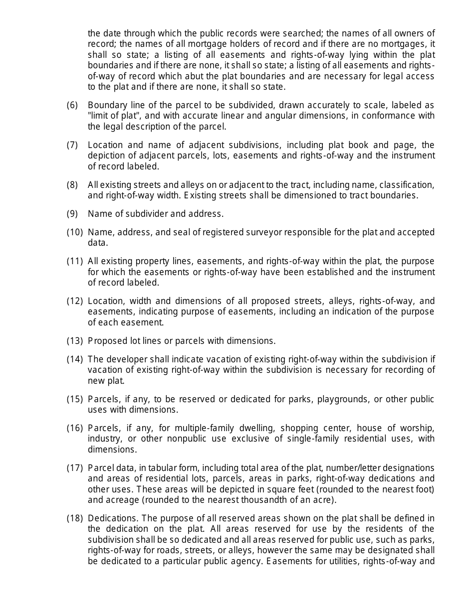 Final Plat Checklist - City of Greenacres, Florida, Page 3