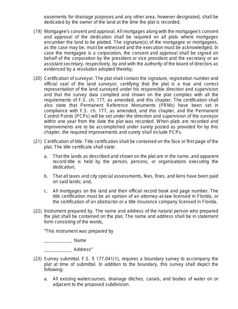 Final Plat Checklist - City of Greenacres, Florida, Page 4