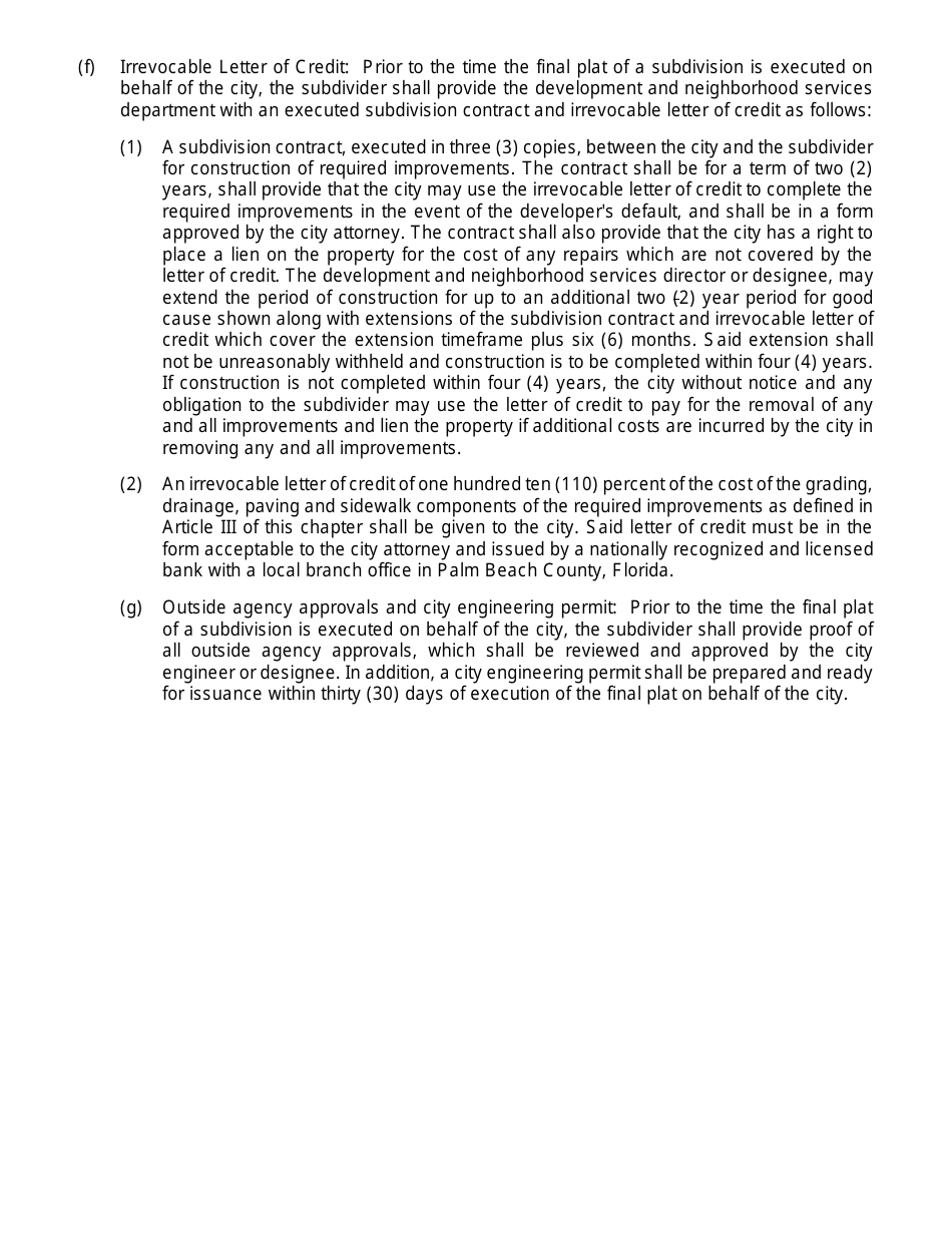 Final Plat Checklist - City of Greenacres, Florida, Page 6