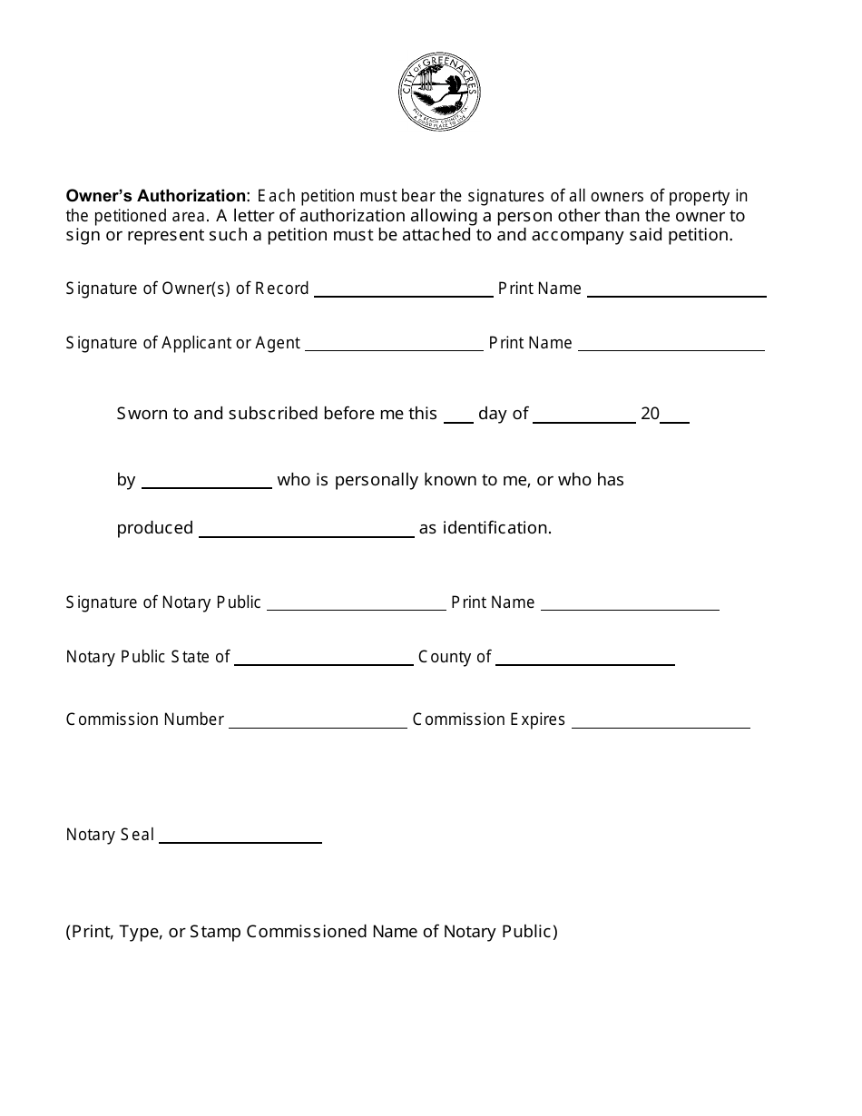 City of Greenacres, Florida Owner Authorization - Fill Out, Sign Online ...