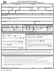 Form D1 Driver License, Permit or Identification Card Transaction Application - Alaska