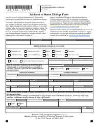 Form DR1102 Address or Name Change Form - Colorado