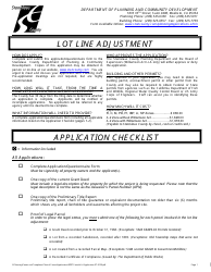 Document preview: Lot Line Adjustment Application - Stanislaus County, California