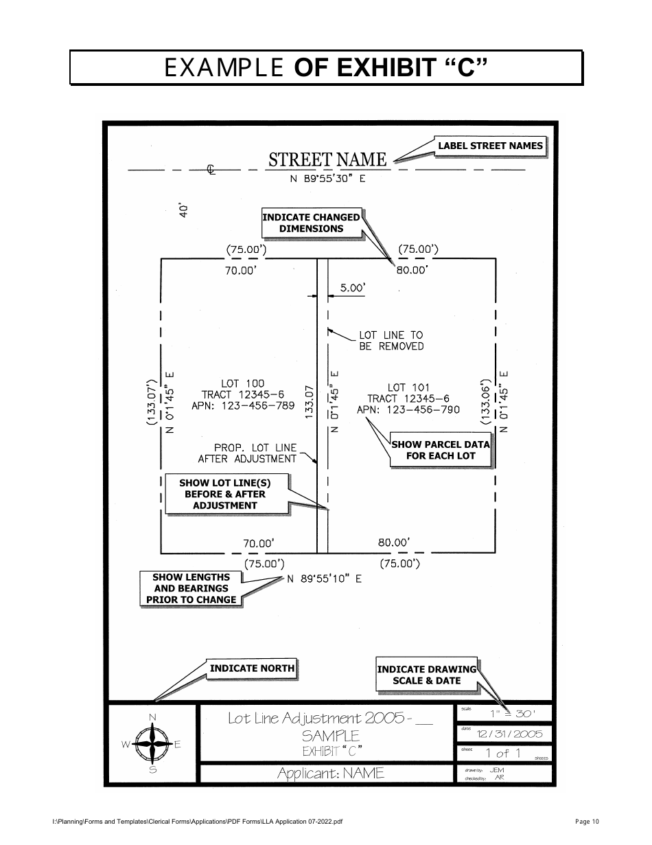 Lot Line Adjustment Application - Stanislaus County, California, Page 10