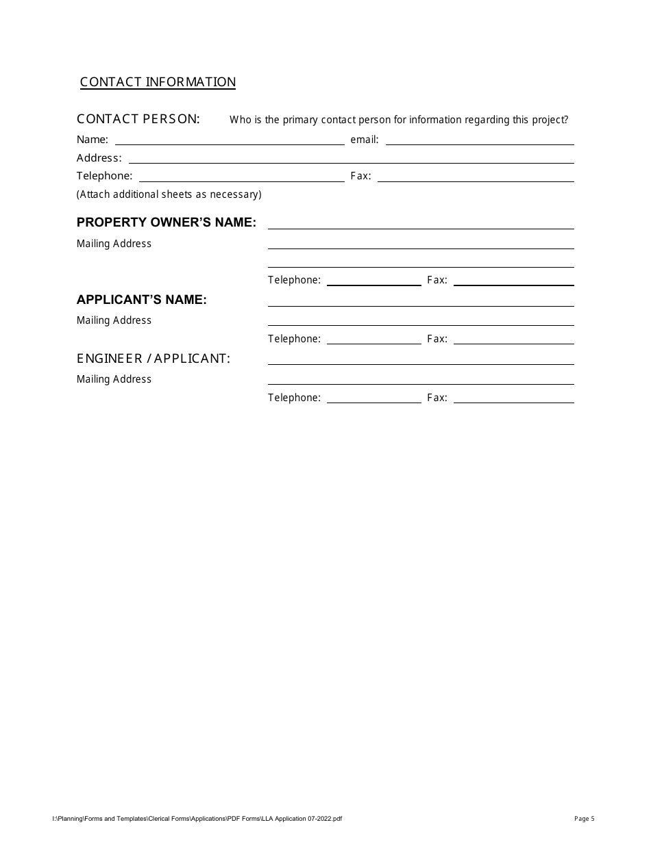 Lot Line Adjustment Application - Stanislaus County, California, Page 5