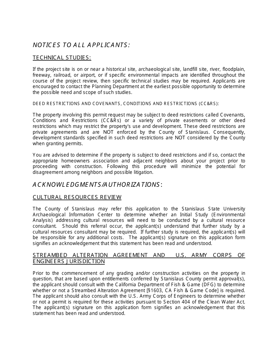 Staff Approval Permit Application - Stanislaus County, California, Page 3