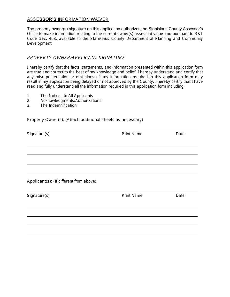 Staff Approval Permit Application - Stanislaus County, California, Page 6
