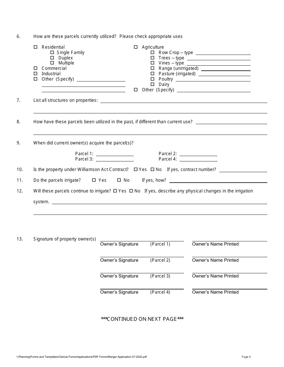 Merger Application - Stanislaus County, California, Page 4
