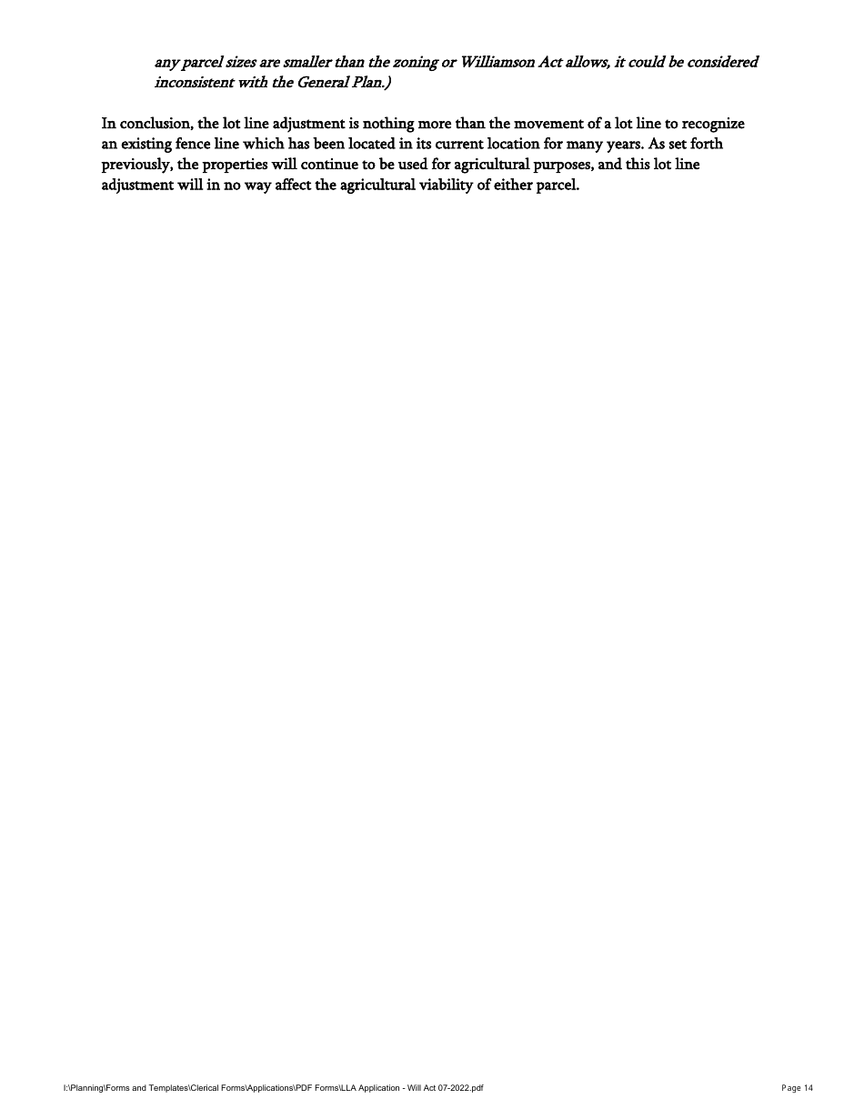 Lot Line Adjustment Application With Williamson Act - Stanislaus County, California, Page 14