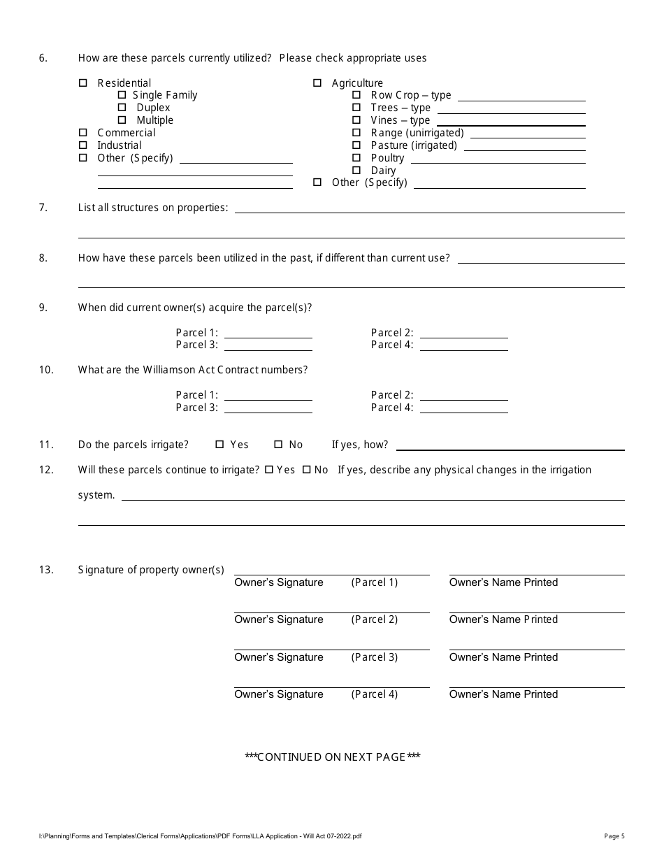 Lot Line Adjustment Application With Williamson Act - Stanislaus County, California, Page 5