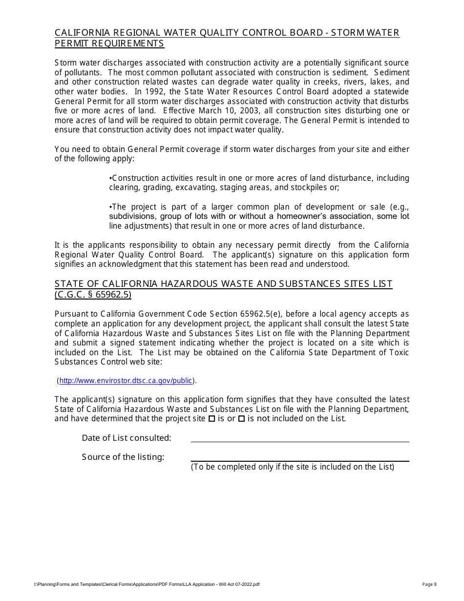 Lot Line Adjustment Application With Williamson Act - Stanislaus County, California, Page 8