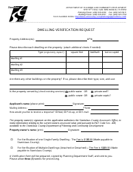 Document preview: Dwelling Verification Request - Stanislaus County, California