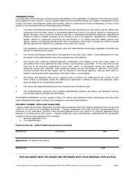 Renewal Application for Temporary Mobile Home - Full-Time Employee - Stanislaus County, California, Page 2