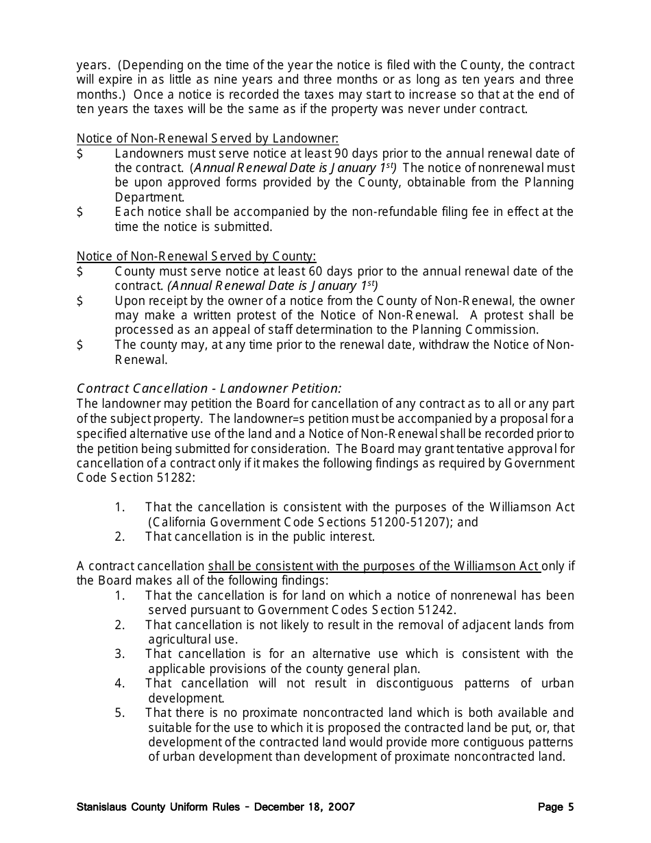 New Williamson Act Contract Application - County of Stanislaus, California, Page 11