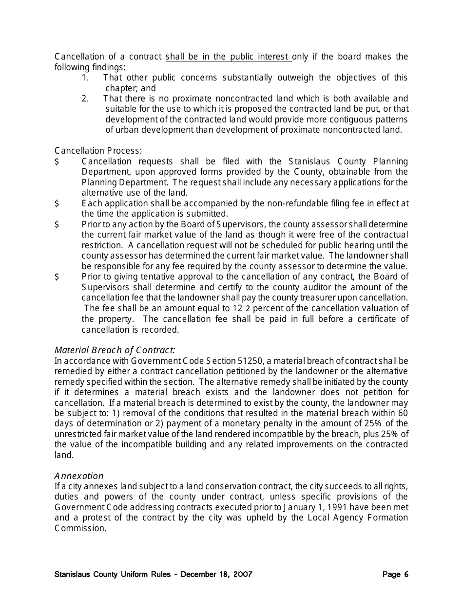 New Williamson Act Contract Application - County of Stanislaus, California, Page 12