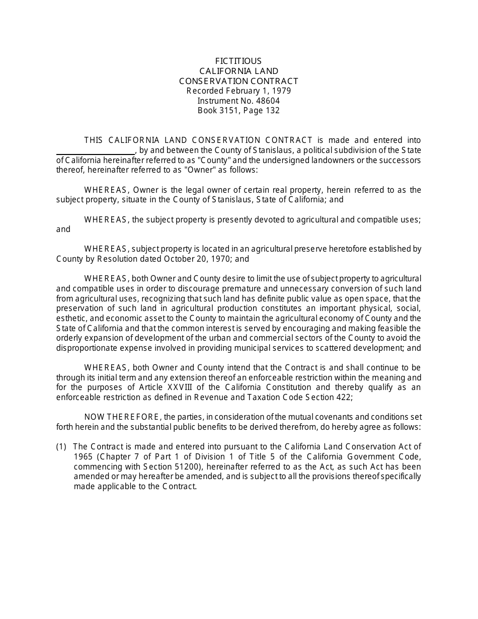 New Williamson Act Contract Application - County of Stanislaus, California, Page 14