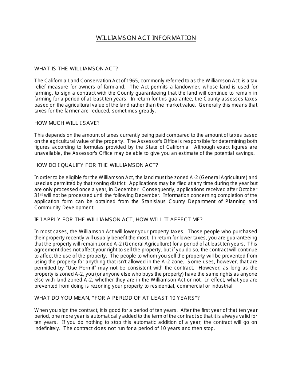New Williamson Act Contract Application - County of Stanislaus, California, Page 3