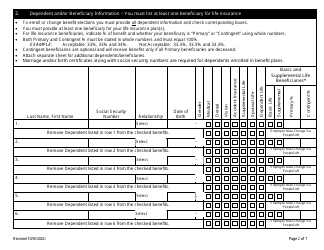 Employee Benefit Enrollment Form - Stanislaus County, California, Page 2