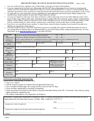 Document preview: Mail-In Voter Registration Application - Mississippi