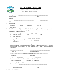 Document preview: Accessory Use Application - Butler County, Ohio
