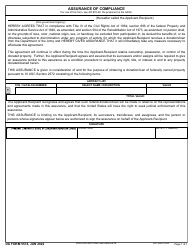Document preview: DA Form 5574 Assurance of Compliance