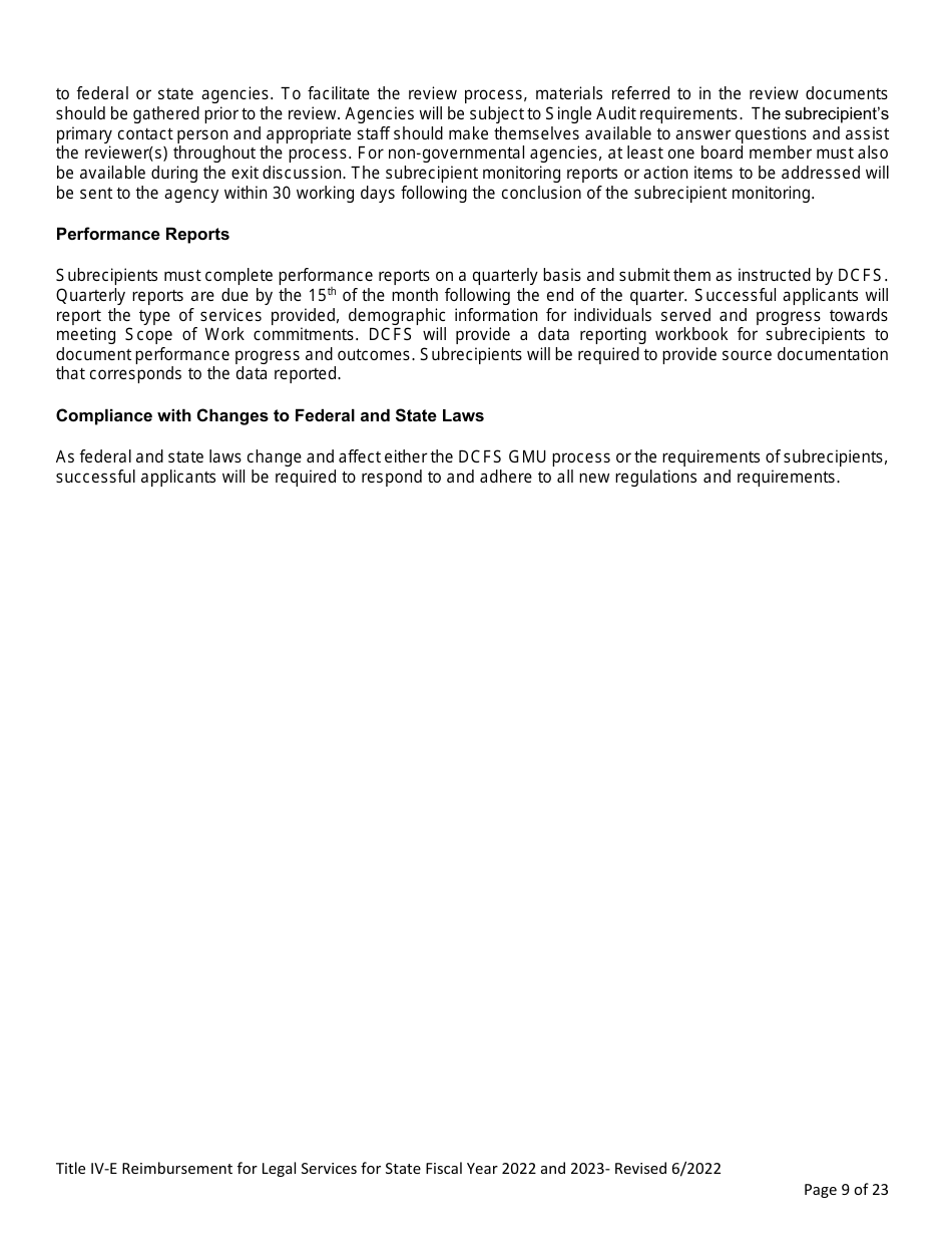 Application Form - Title IV-E Reimbursement Program for Legal Services - Nevada, Page 9